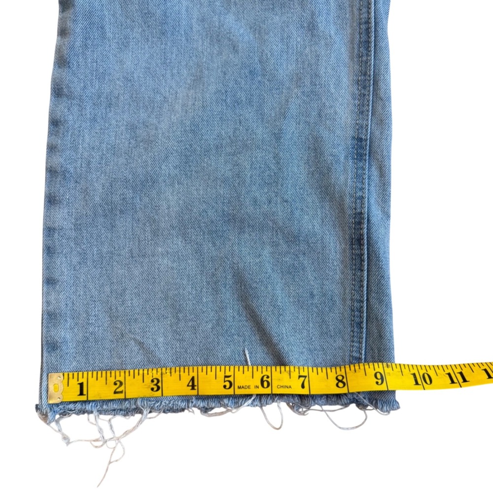 Fashion Nova Light Wash Distressed Hem Wide Leg Jeans Women Size 9 - Picture 8 of 11